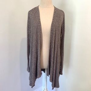 Taupe Ribbed Longline American Eagle Cardigan